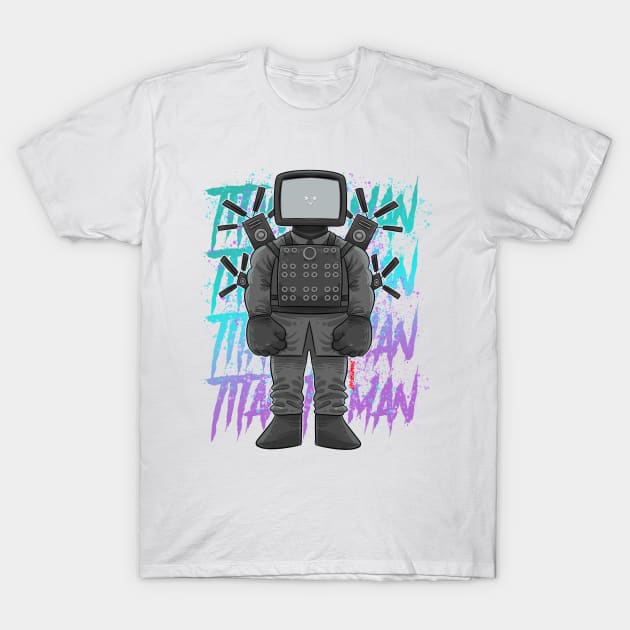 titan TV MAN SKIBIDI TOILET T-Shirt by Draw For Fun 